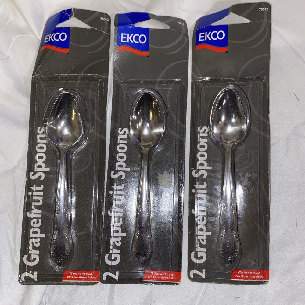 Lot Of 6 Ekco Grapefruit Spoons With Serated Edges New In Package